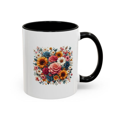 Fleurs multicolores | Tasse à café Accent (11, 15 oz)