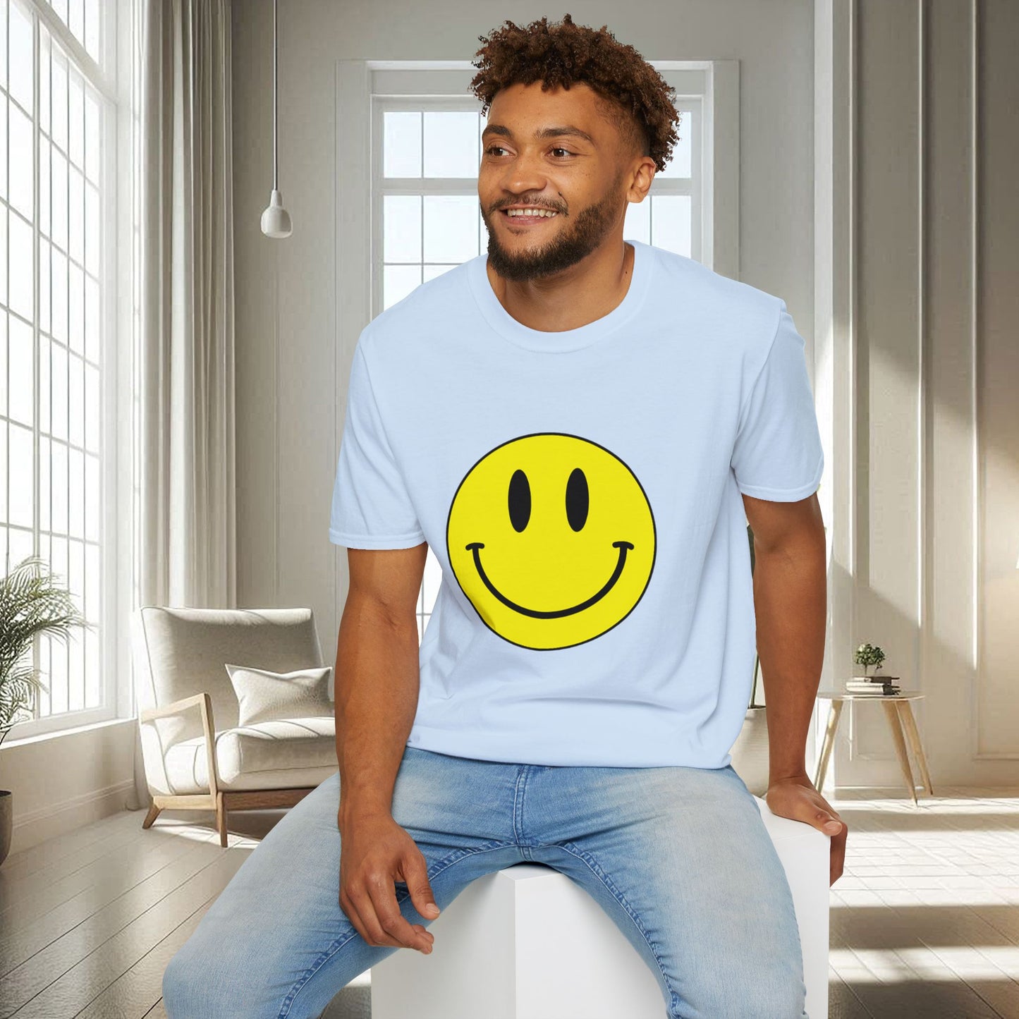 T-shirt unisexe doux avec émoticône souriante