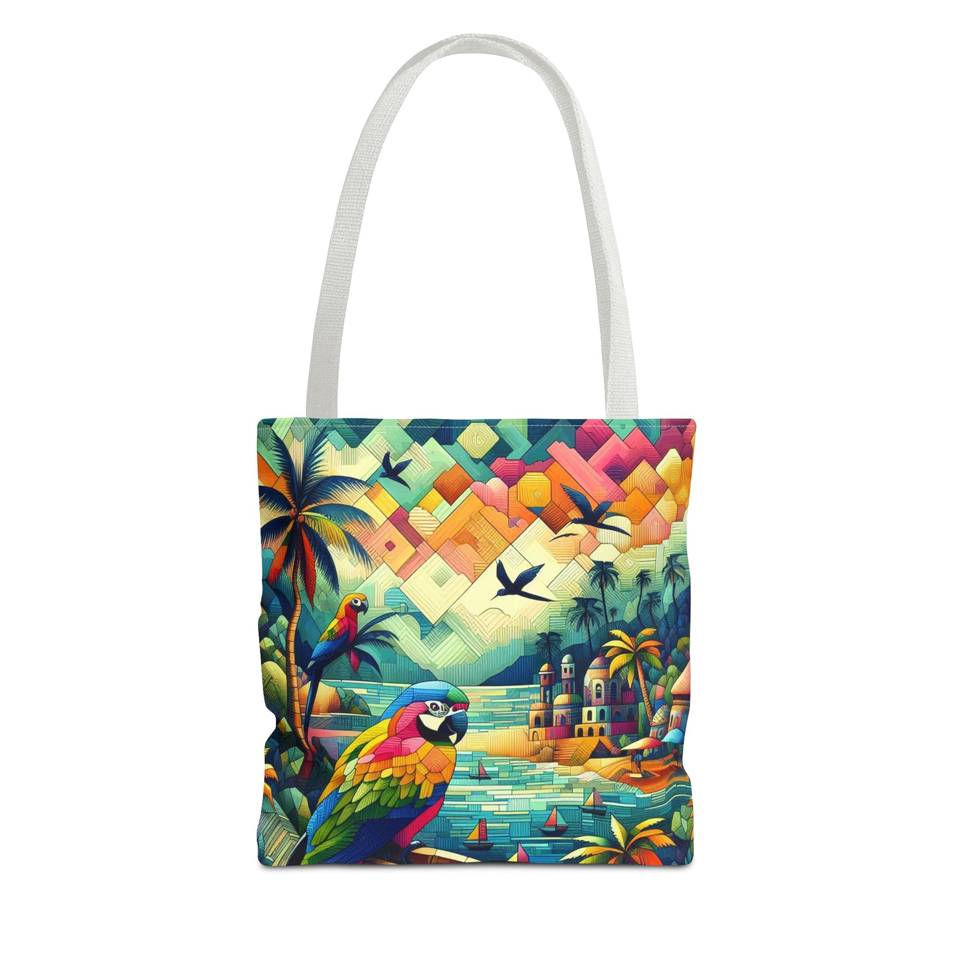 Parrots Overlooking A City | Tote Bag