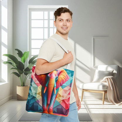 Multicolored Polyfaceted Elephant | Tote Bag