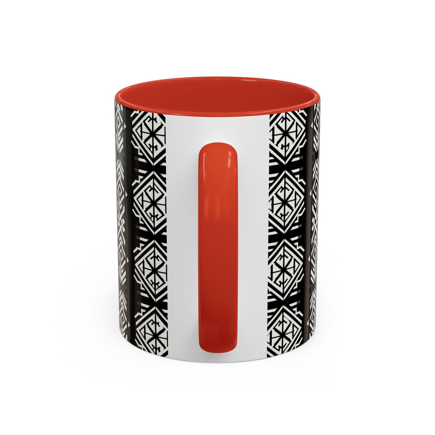 Black, White Geometric Pattern | Accent Coffee Mug (11oz)