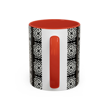 Black, White Geometric Pattern | Accent Coffee Mug (11oz)