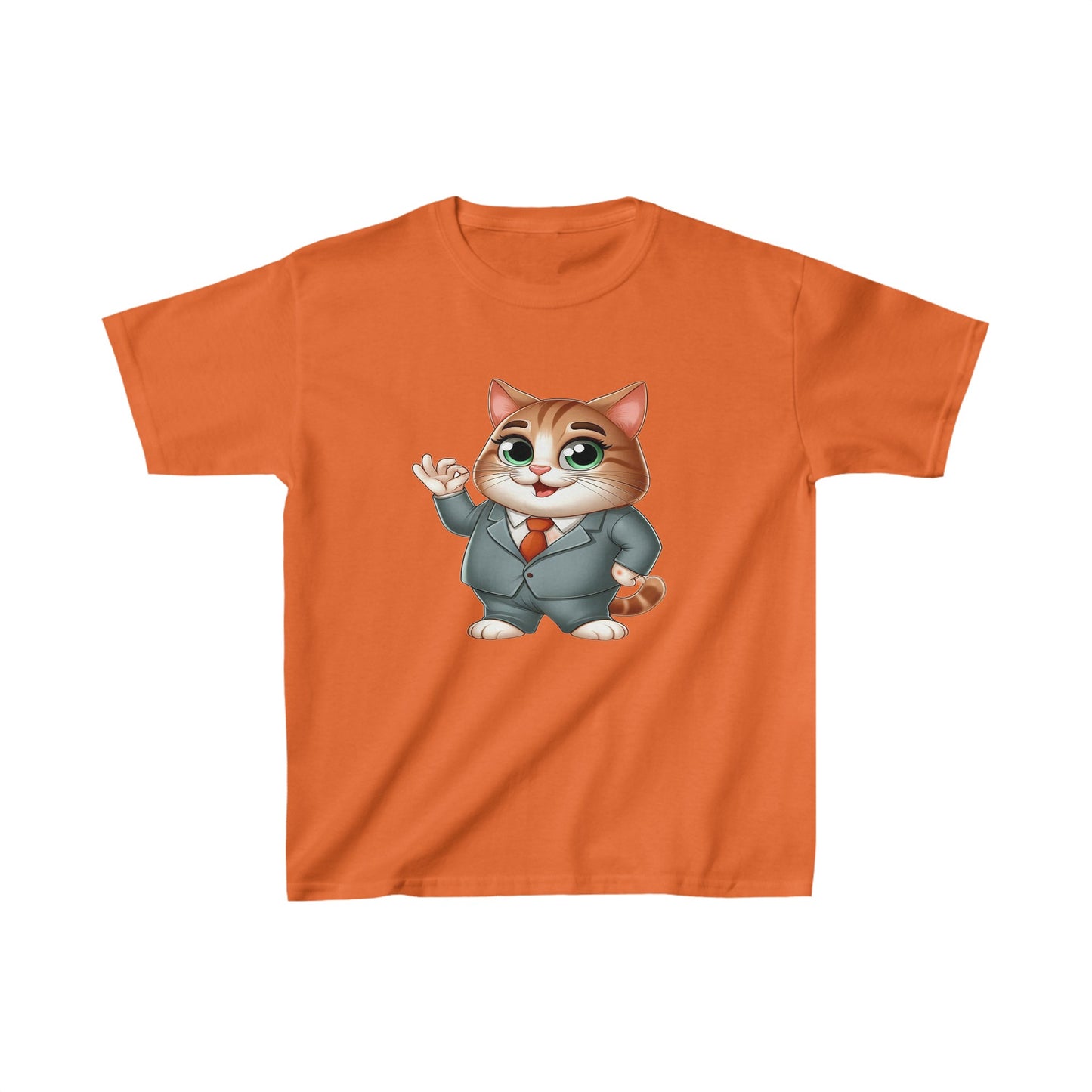 Camiseta de algodón pesado para niños Gato con esmoquin