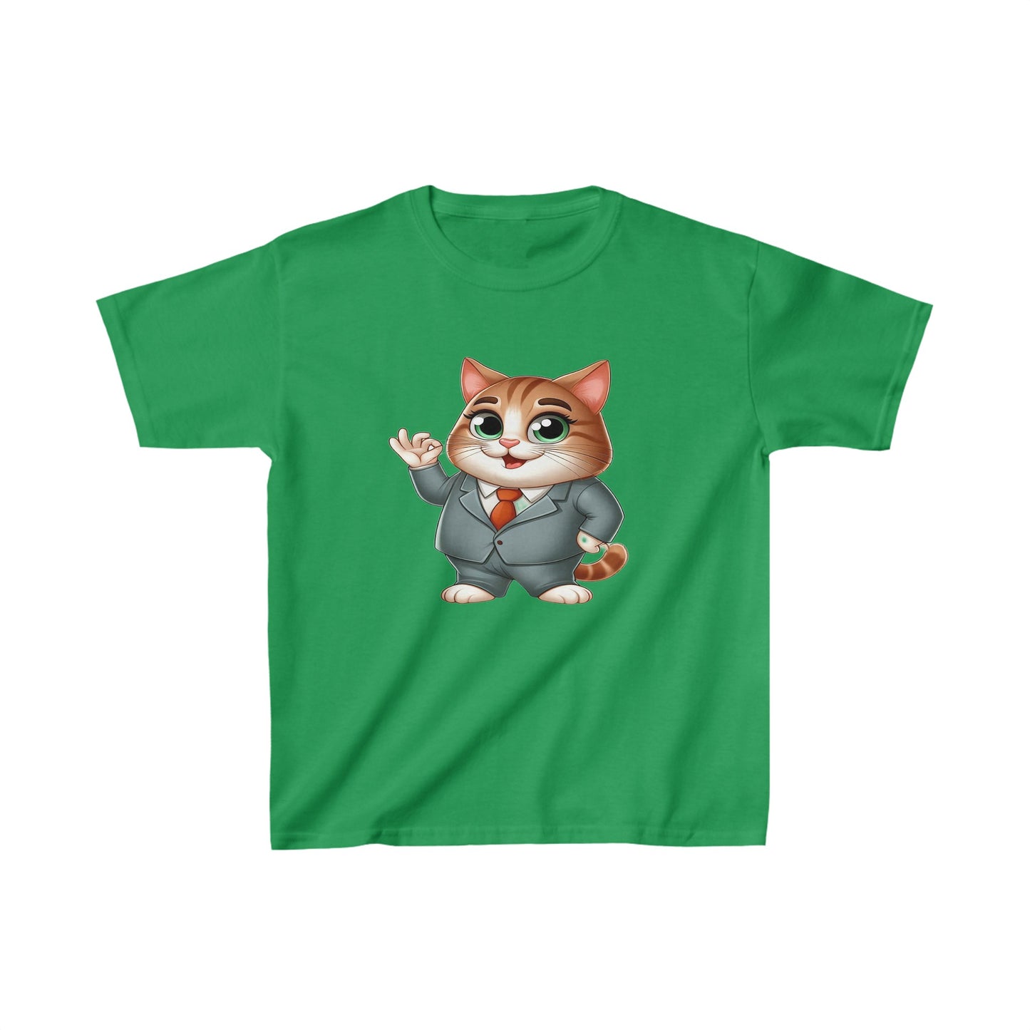 Camiseta de algodón pesado para niños Gato con esmoquin