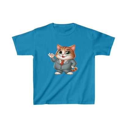 Camiseta de algodón pesado para niños Gato con esmoquin