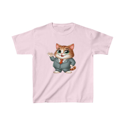 Camiseta de algodón pesado para niños Gato con esmoquin