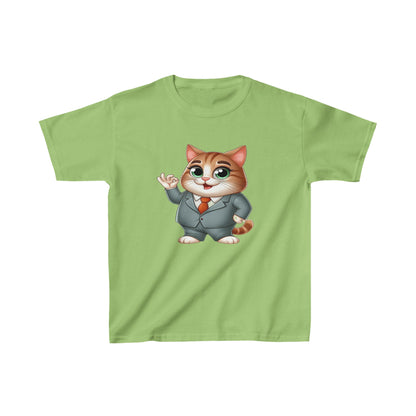 Camiseta de algodón pesado para niños Gato con esmoquin