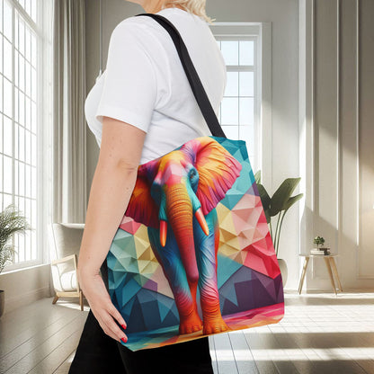 Multicolored Polyfaceted Elephant | Tote Bag