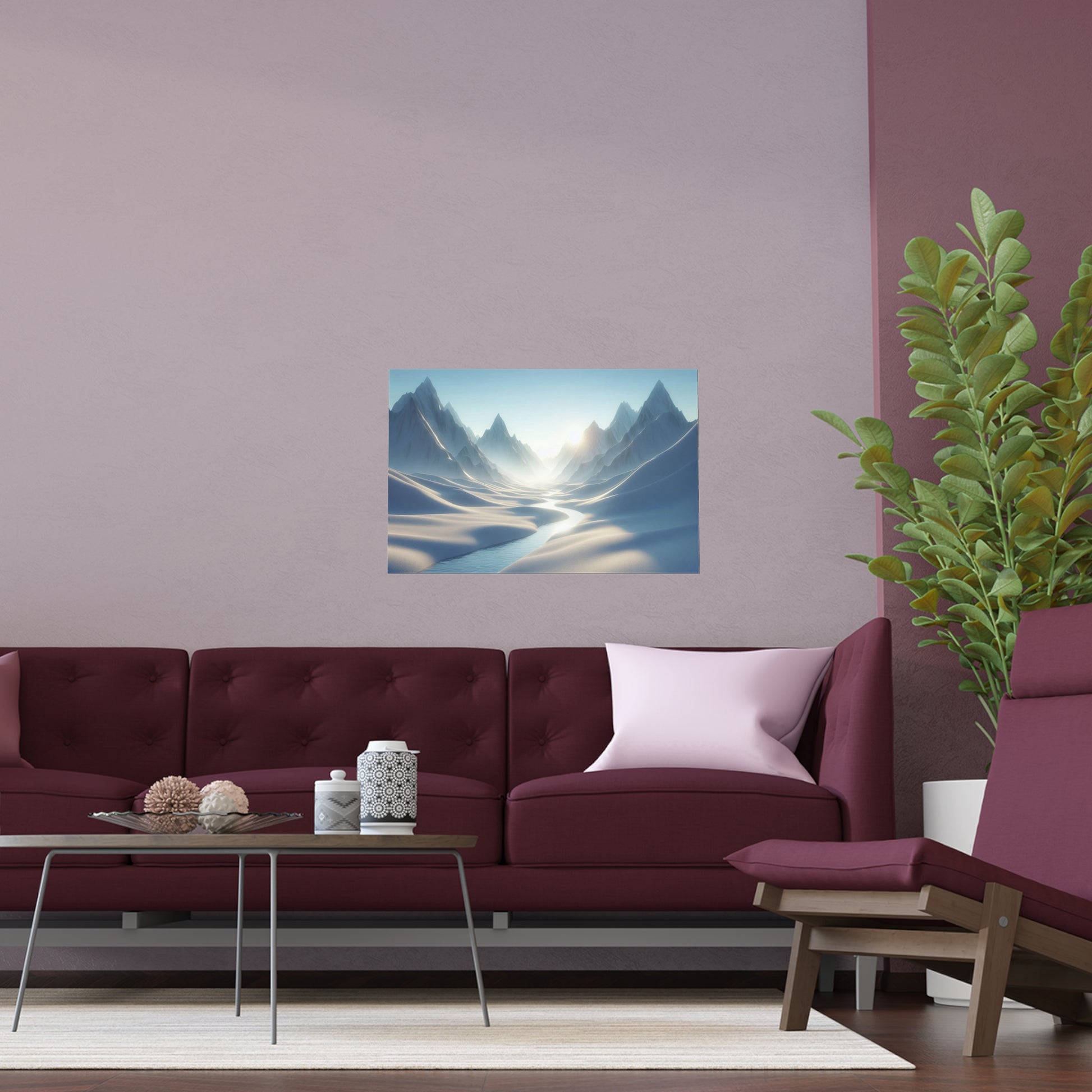 Icy Peaks in Summer | Time Changes For All | Indoor and Outdoor Silk Poster