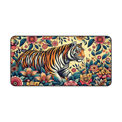 Tigre du Bengale sur fond floral | Sous-main