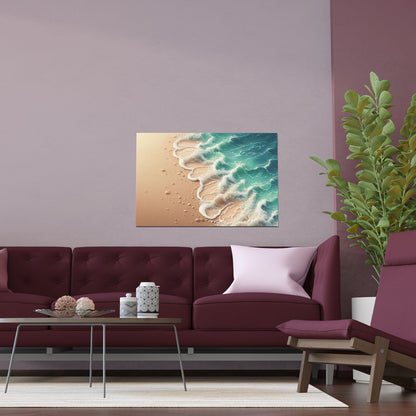 Wave Crashing a Sandy Beach | Indoor and Outdoor Silk Poster