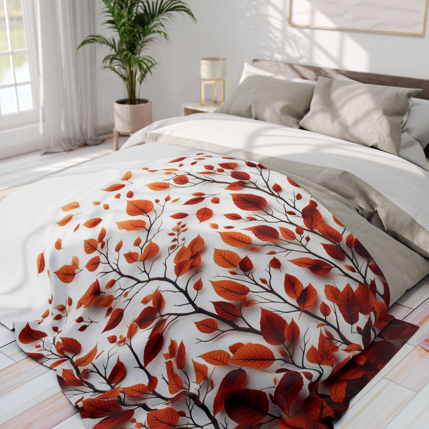 Auburn Fall Leaves | Arctic Fleece Blanket