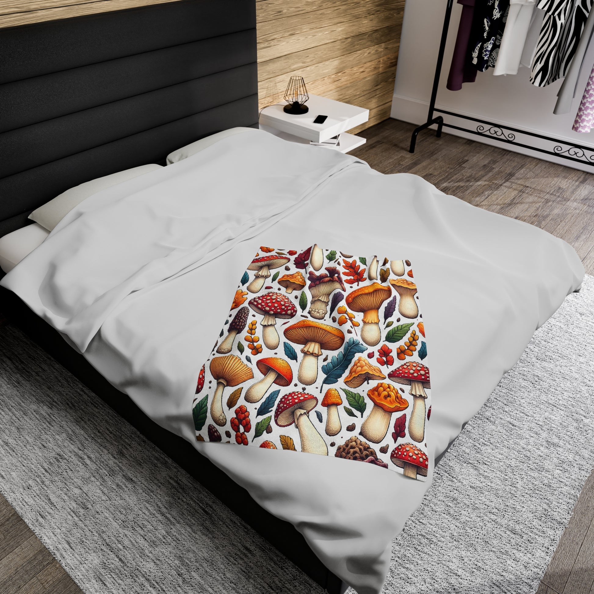 Mushrooms | Velveteen Plush Blanket