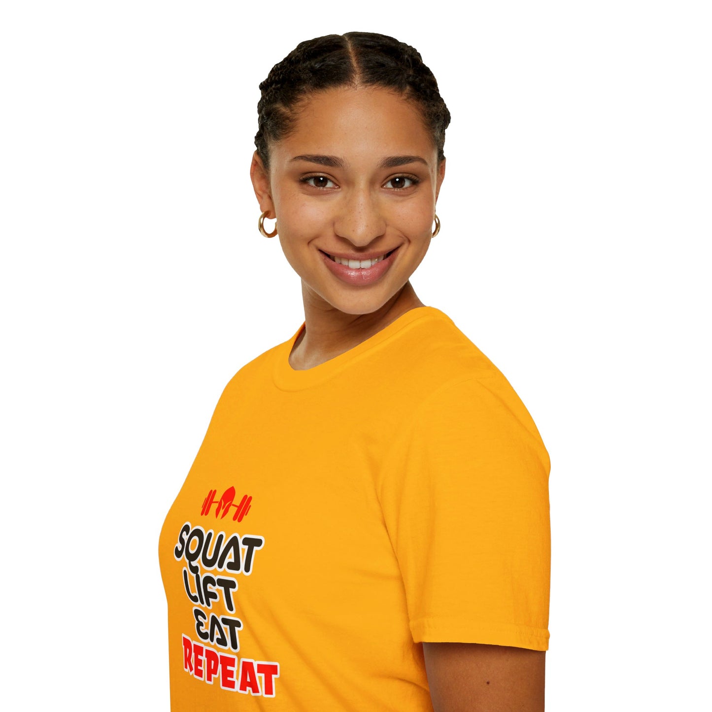 Squat Lift Eat Repeat | T-shirt doux unisexe