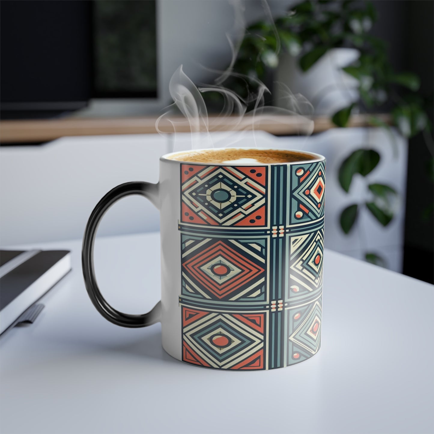 Diamond Geometric Pattern | Color Morphing Mug, 11oz