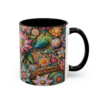 Floral Pattern | Accent Coffee Mug (11oz)