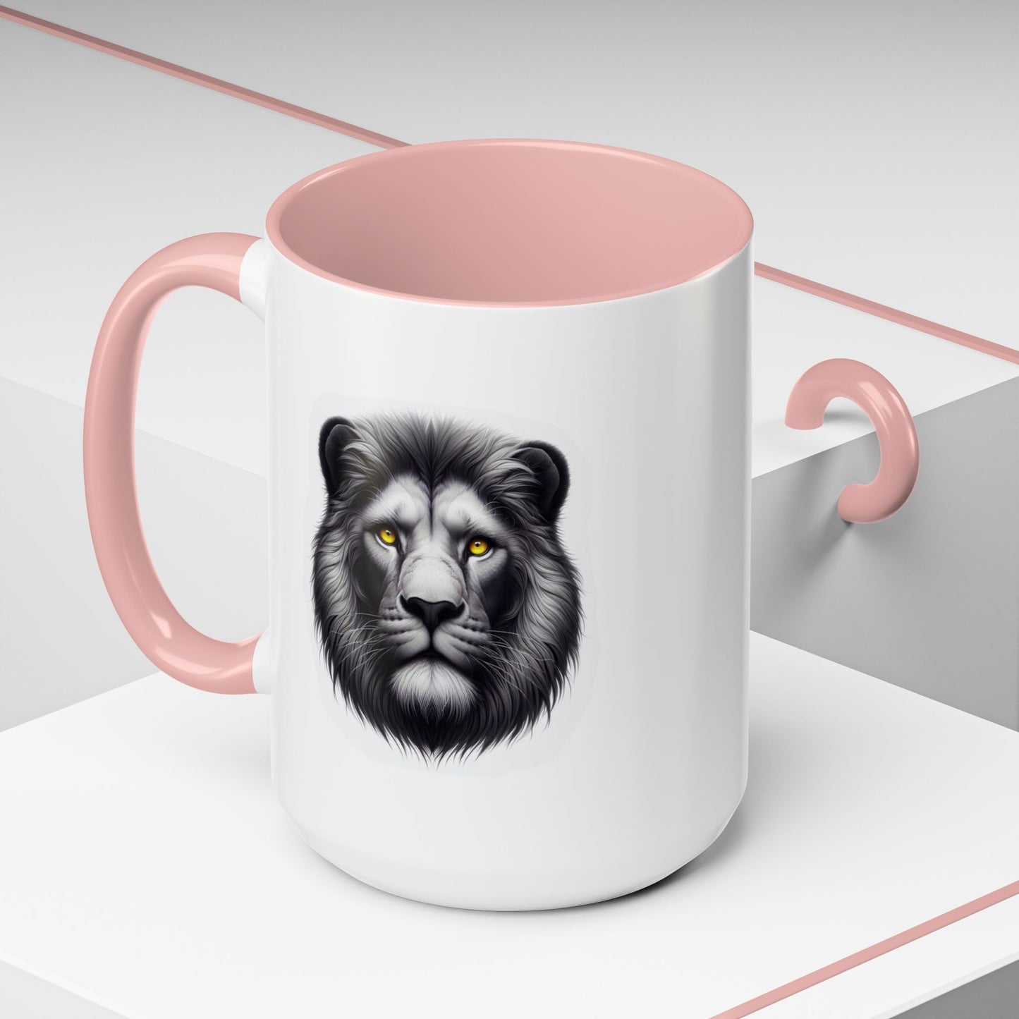 Lion Face with Golden Eyes | Accent Coffee Mug (11, 15oz)