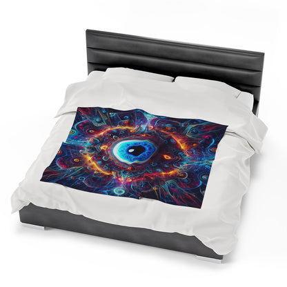 Evil Eye Design | Velveteen Plush Blanket