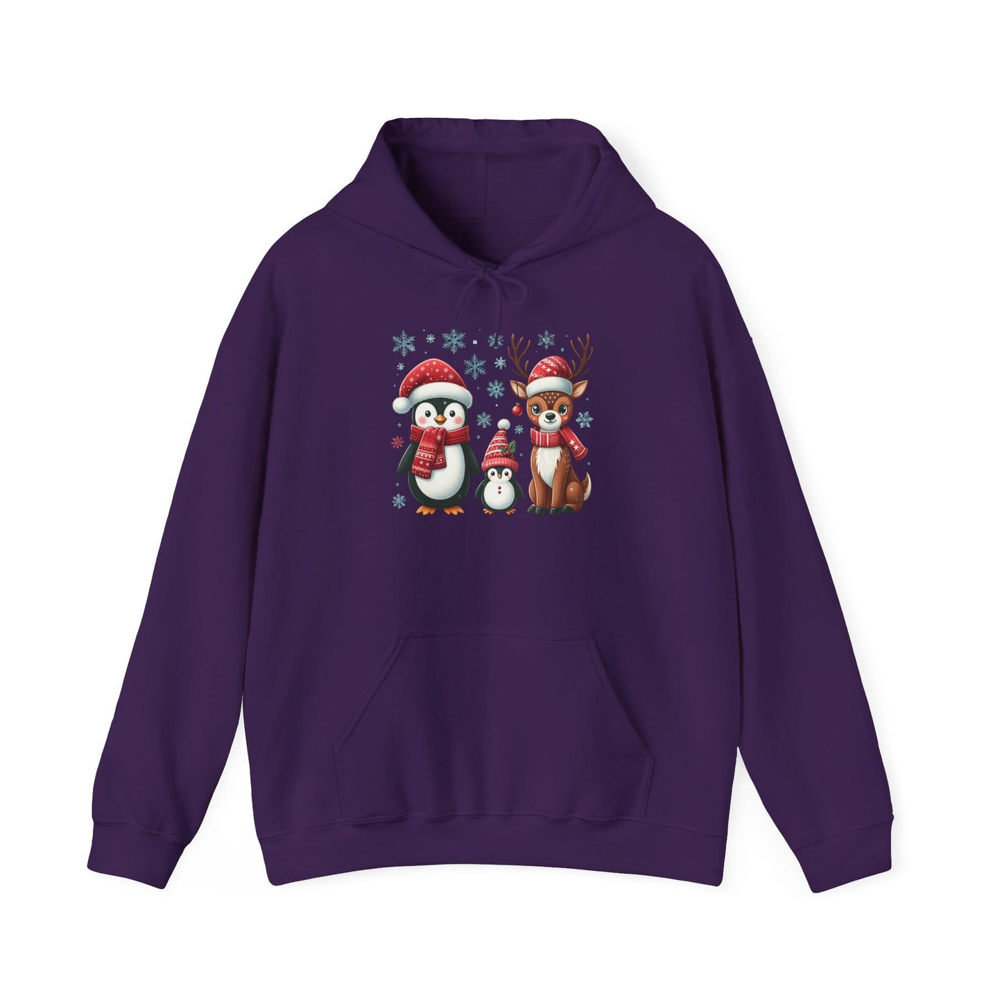 Penguins and Reindeer | Unisex Heavy Blend™ Hooded Sweatshirt