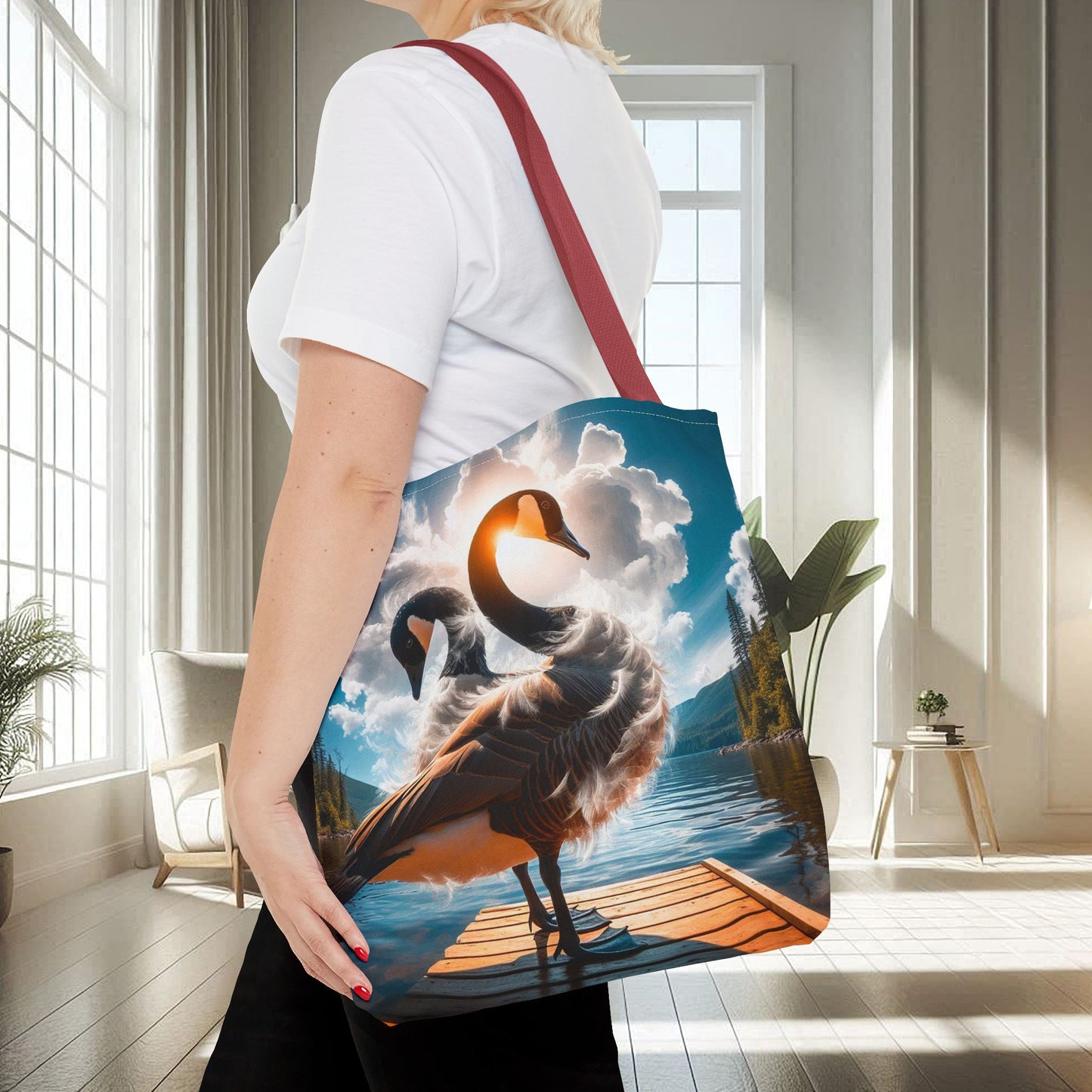 Canadian Geese On A Pier | Tote Bag