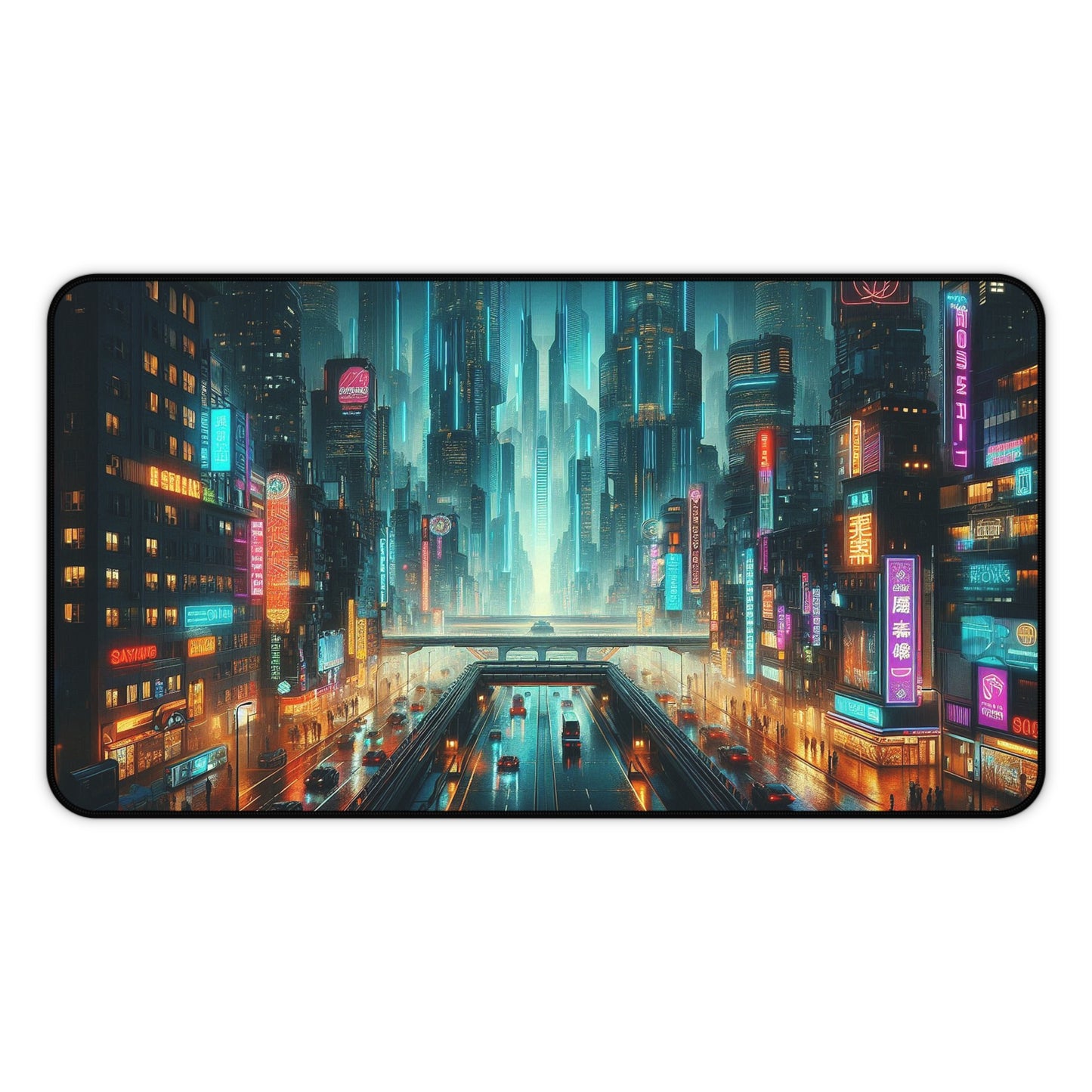 Cyberpunk Cityscape | Desk Mat