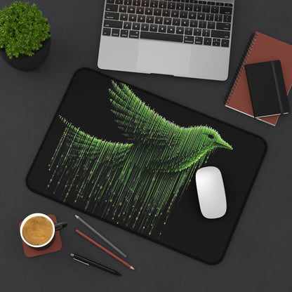 Digital Rain Bird | Desk Mat