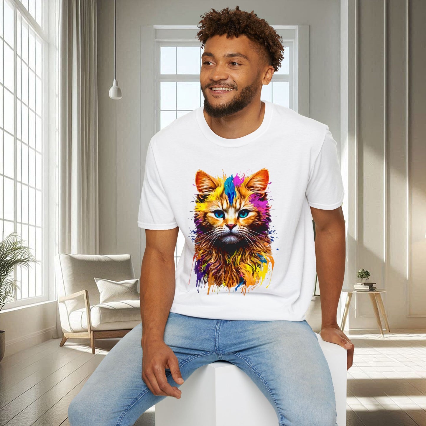 Chat vibrant | T-shirt doux unisexe