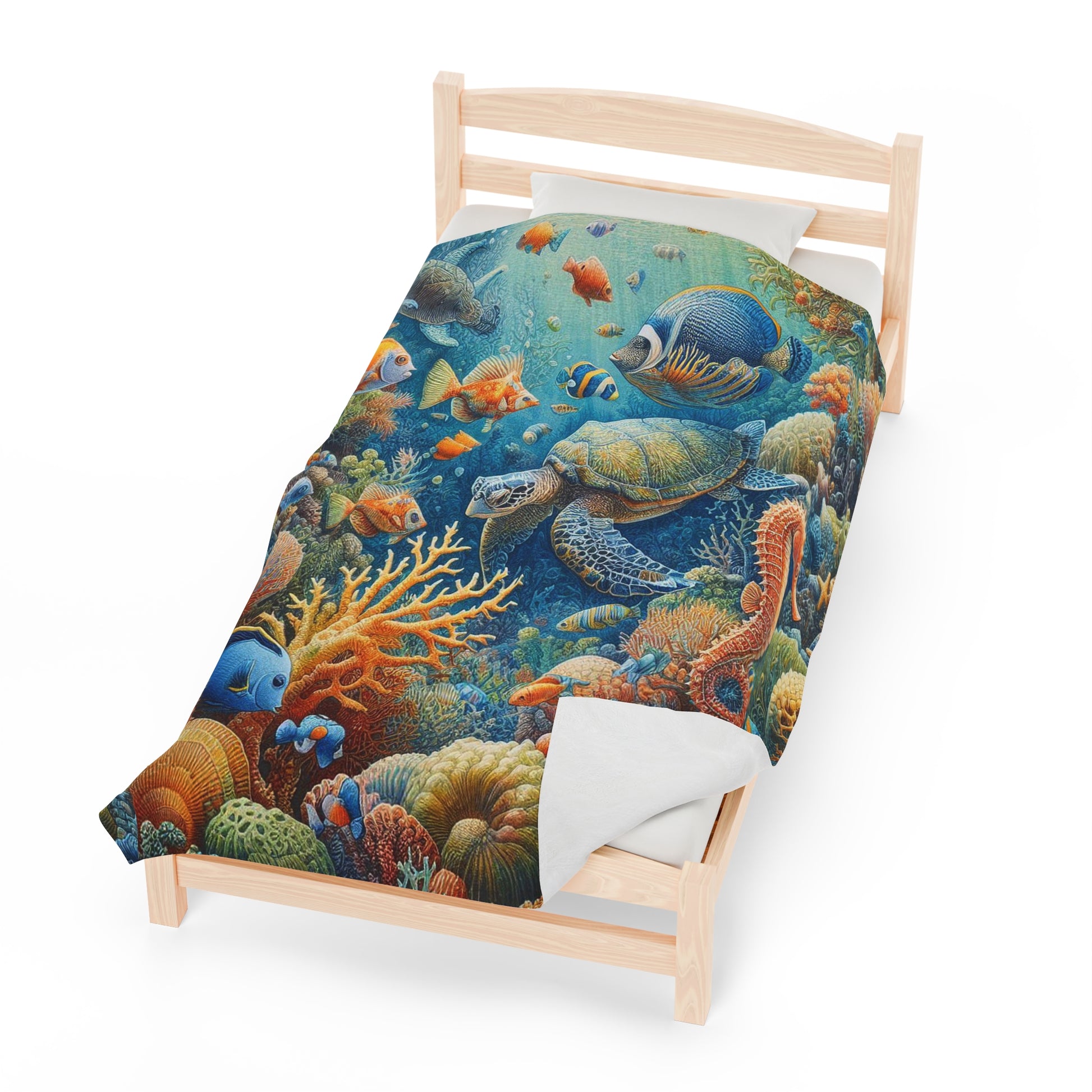 Underwater Animal Kingdom | Kid's Velveteen Plush Blanket