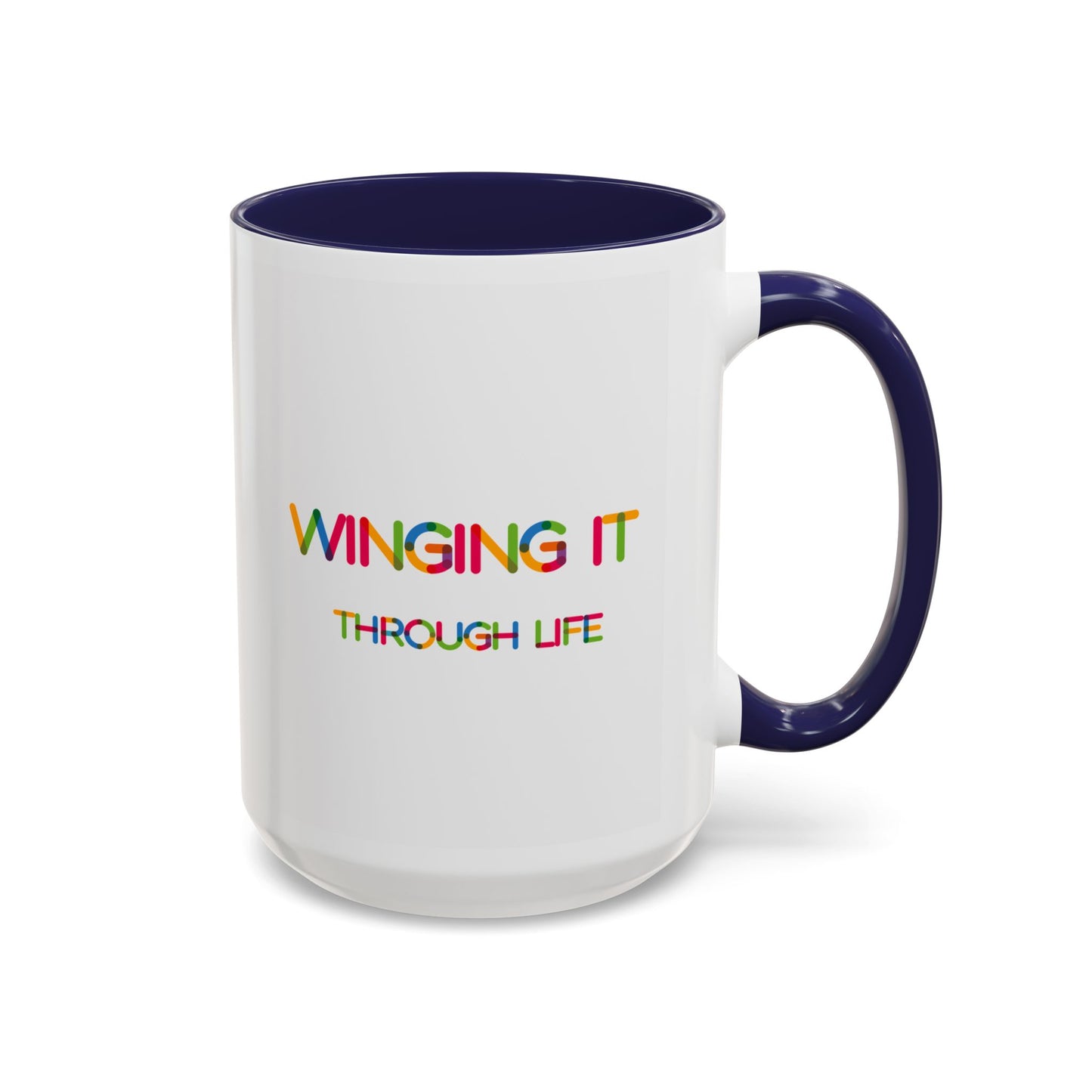 Winging it Through Life | Accent Coffee Mug (11, 15oz)