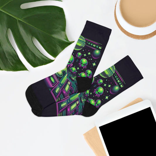 Retro Arcade Alien Game | Comfortable Socks