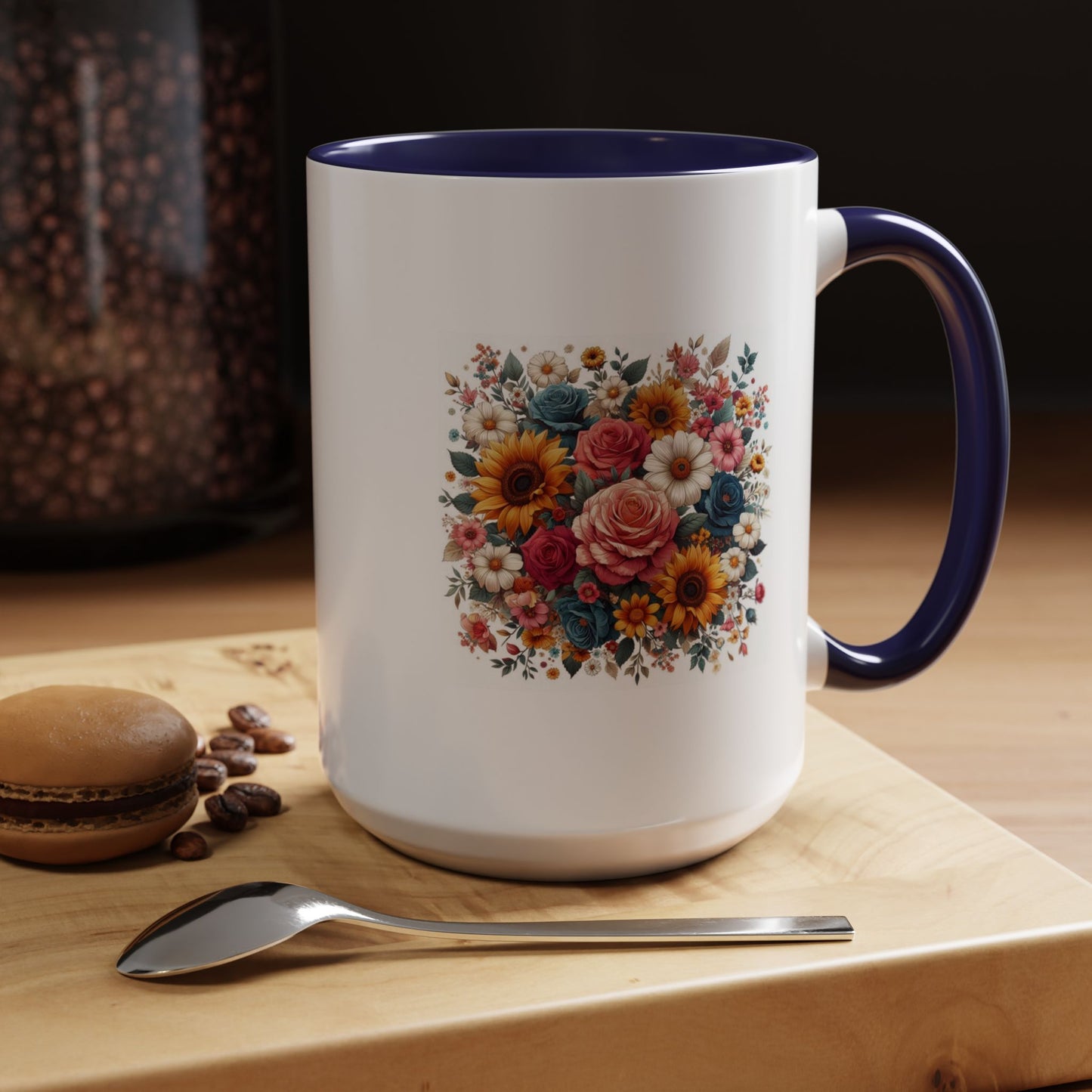 Fleurs multicolores | Tasse à café Accent (11, 15 oz)