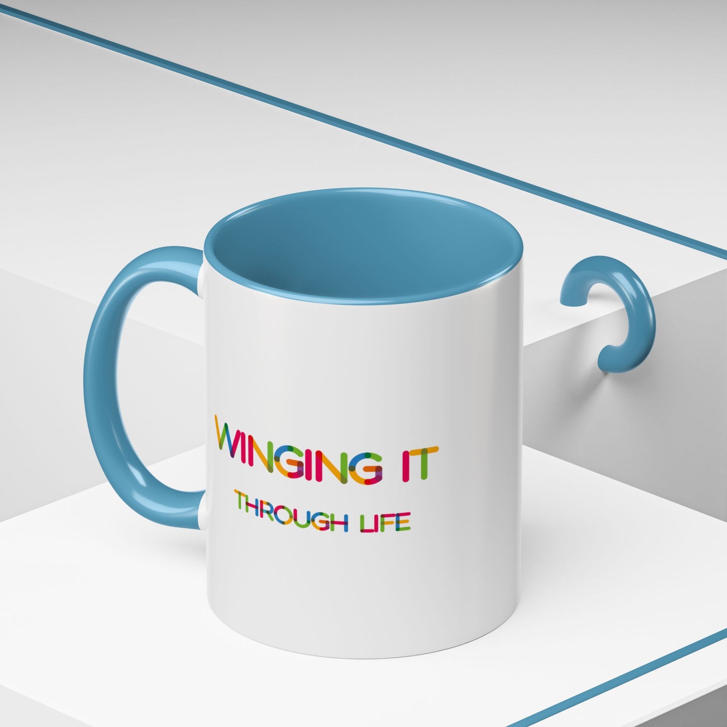 Winging it Through Life | Accent Coffee Mug (11, 15oz)