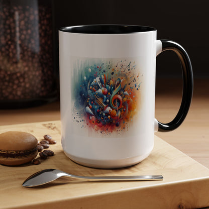 Musical Notes and Instruments | Accent Coffee Mug (11, 15oz)