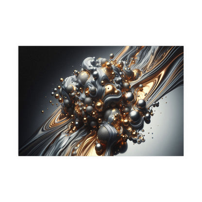 Gold, Silver Fusion | Duality of Life | Indoor and Outdoor Silk Poster