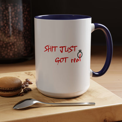 Shit Just Got Real Engagement Ring | Accent Coffee Mug (11, 15oz)