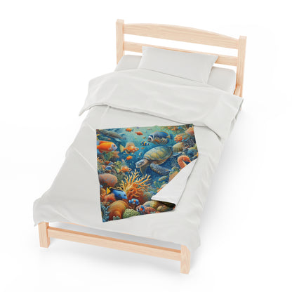 Underwater Animal Kingdom | Kid's Velveteen Plush Blanket