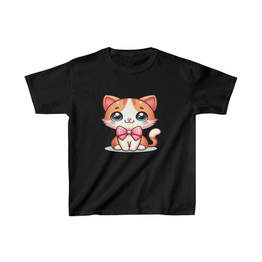 Cute Kitty with a bow | Kids Heavy Cotton™ Tee