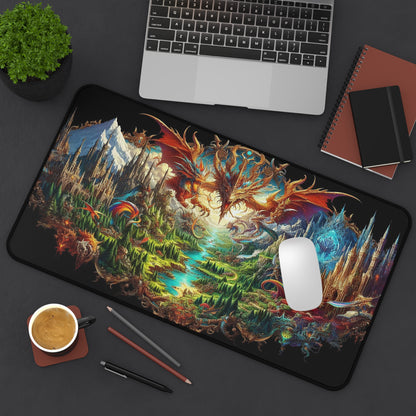 Fantasy Land with Magical Creatures | Desk Mat