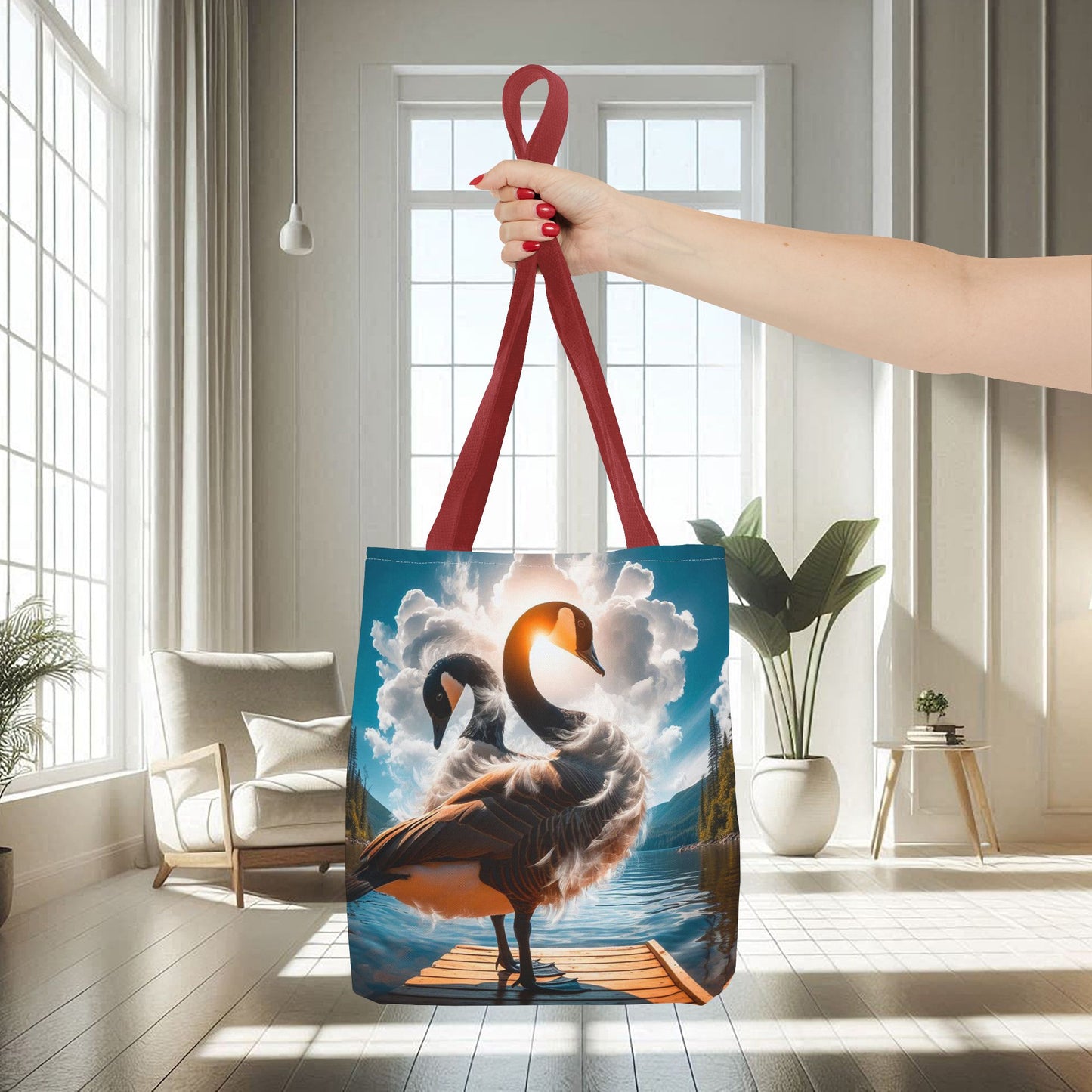 Canadian Geese On A Pier | Tote Bag