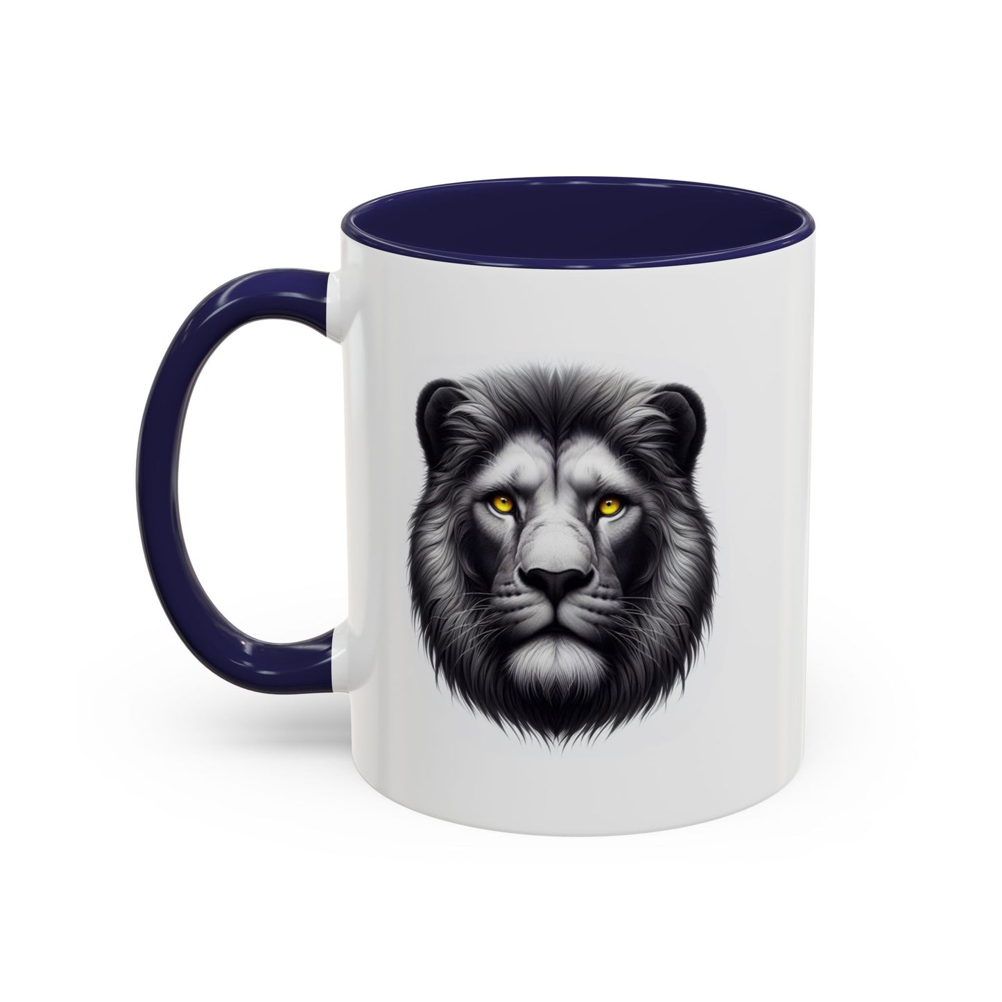 Lion Face with Golden Eyes | Accent Coffee Mug (11, 15oz)