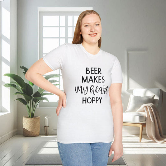 Beer makes my heart hoppy | Unisex Soft T-shirt