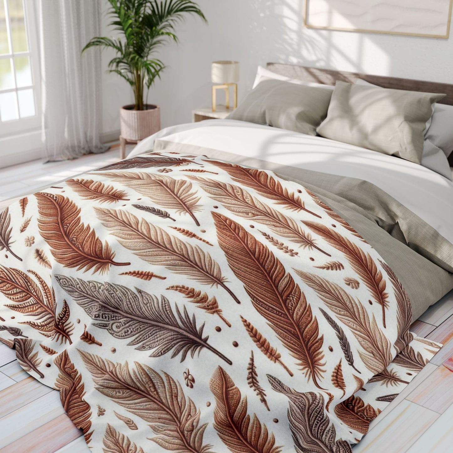 Feathers Pattern | Arctic Fleece Blanket