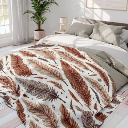 Feathers Pattern | Arctic Fleece Blanket