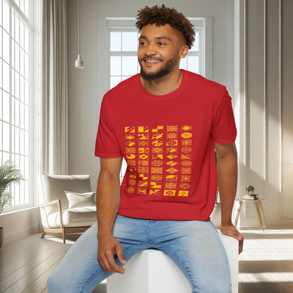 Camiseta unisex suave con diseño geométrico