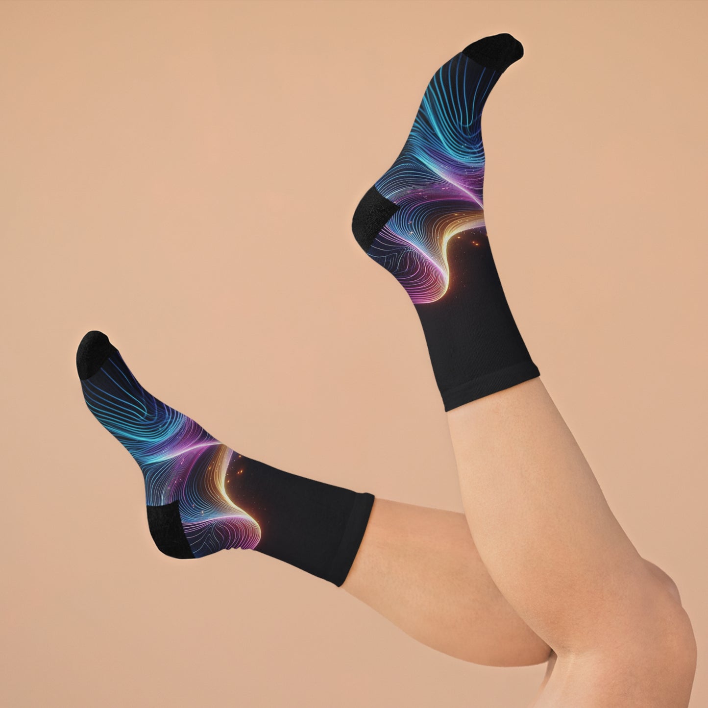 Motifs de vagues lumineuses | Chaussettes confortables