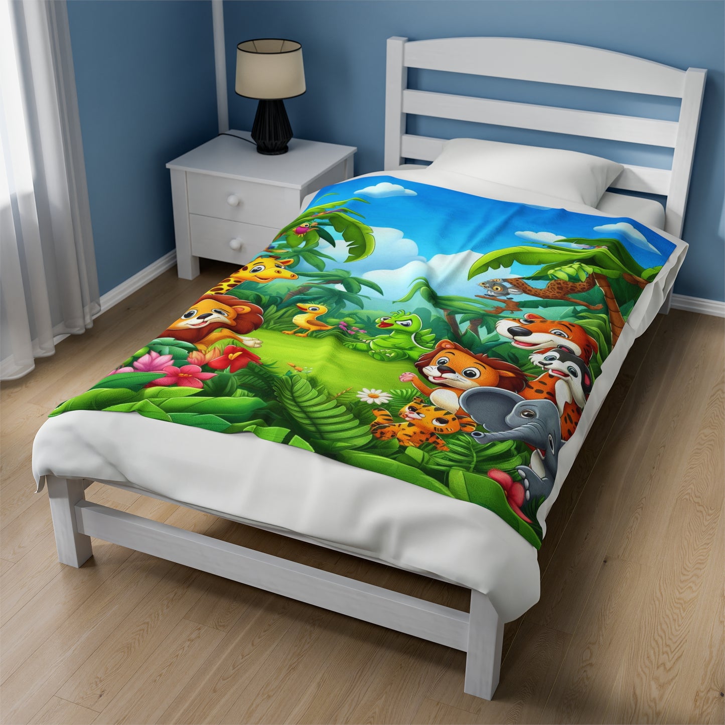 Baby Animals In A Forest | Kid's Velveteen Plush Blanket