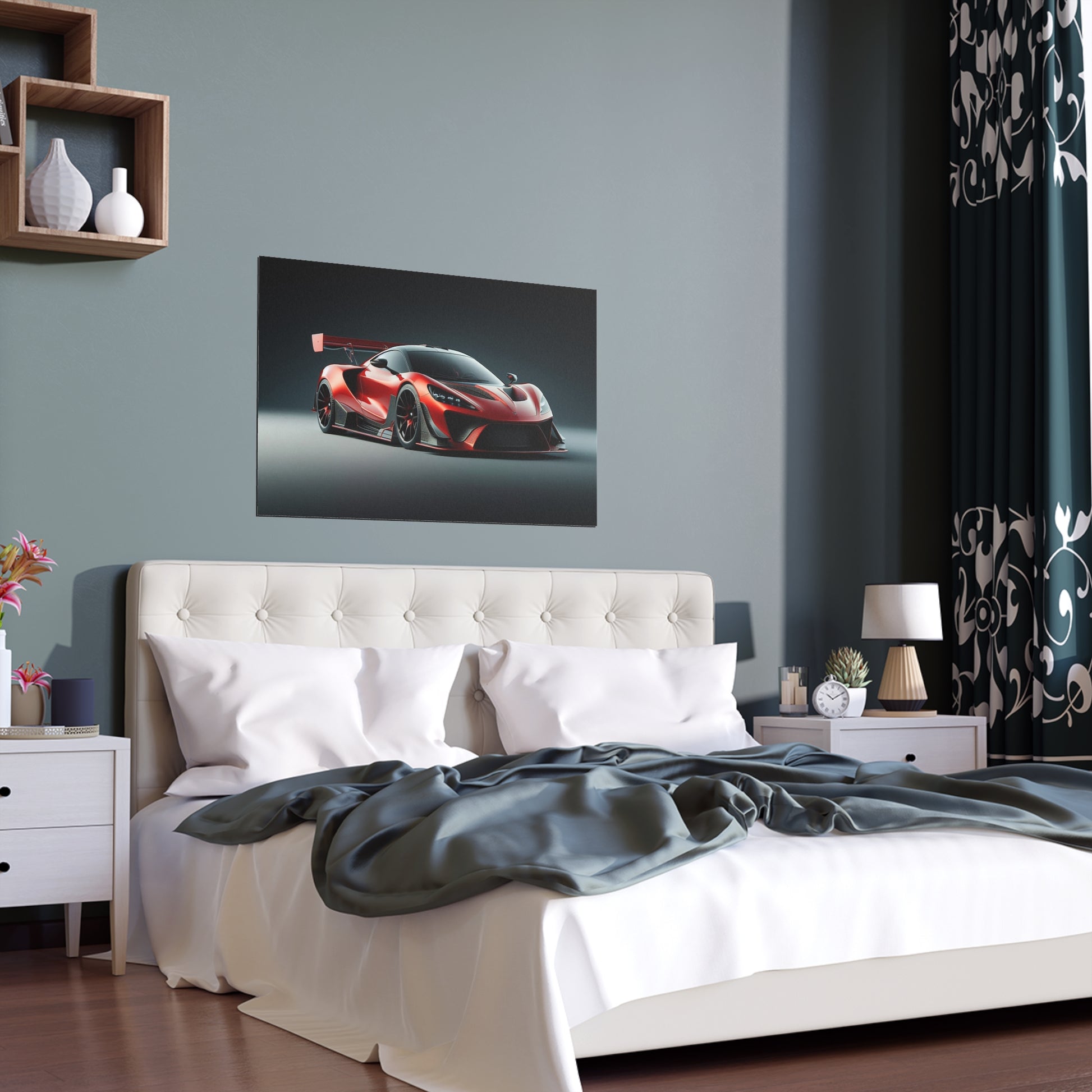 Sports Car with a Spoiler | Indoor and Outdoor Silk Poster