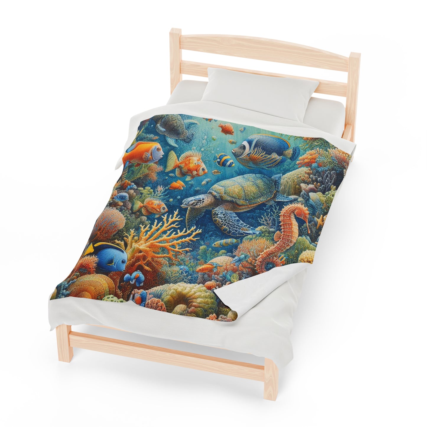 Underwater Animal Kingdom | Kid's Velveteen Plush Blanket