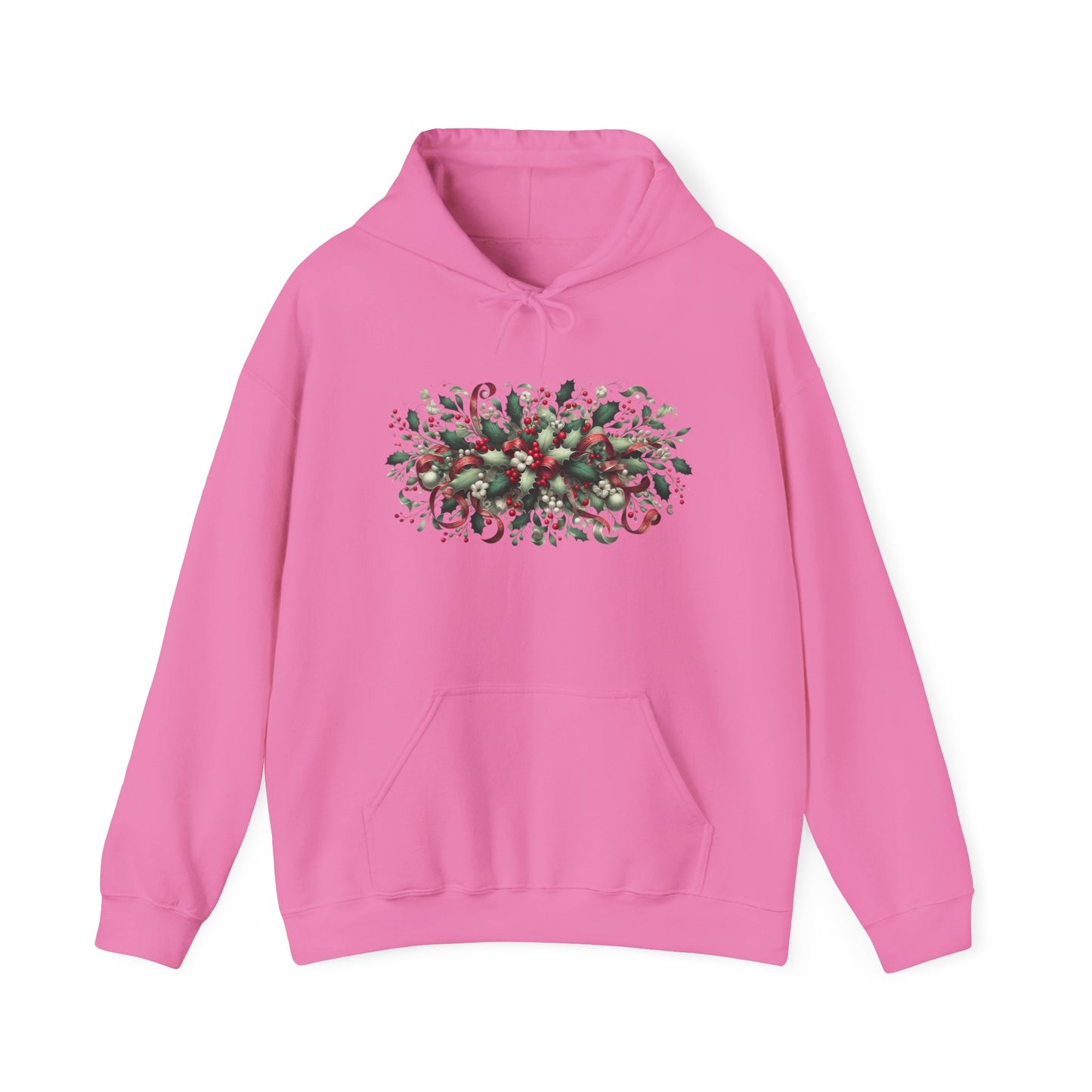 Mistletoe, Holly leaves, Berries and Ribbons | Unisex Heavy Blend™ Hooded Sweatshirt