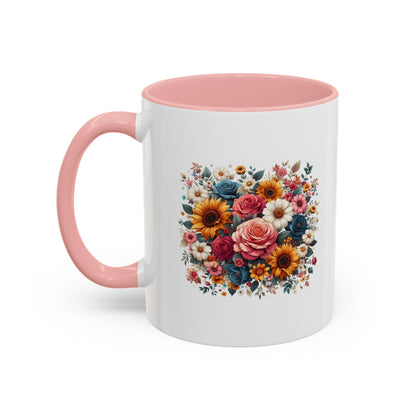 Fleurs multicolores | Tasse à café Accent (11, 15 oz)